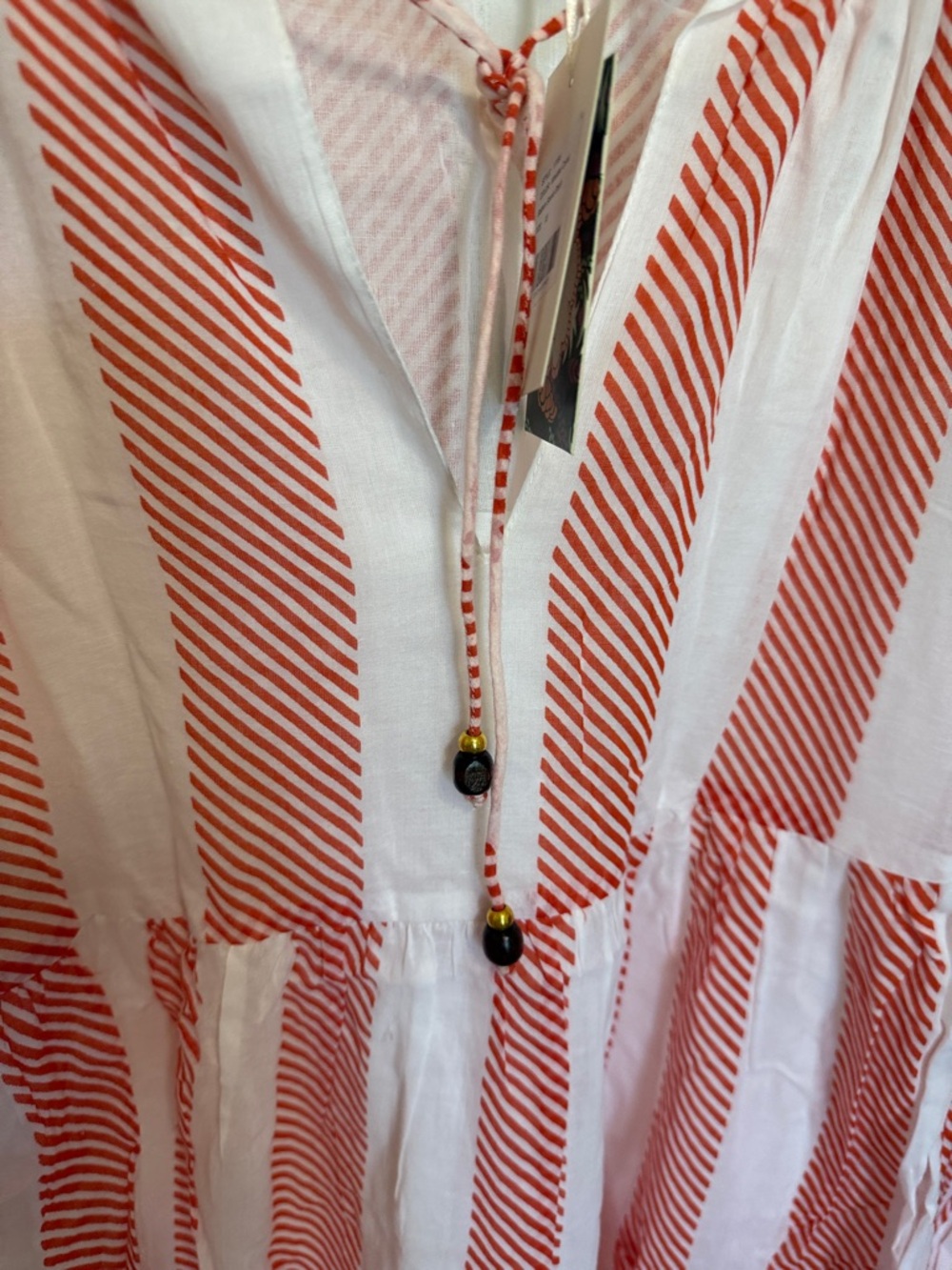 Oliphant 🌹Red and White Striped Tiered Dress - Picture 10 of 17